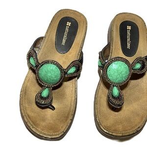 Naturalized Majella Womens Boho Stone Embellished Sandals, Size 6, #404